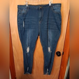 (EUC) Shein Curve Distressed Raw Hem Jeans 5x